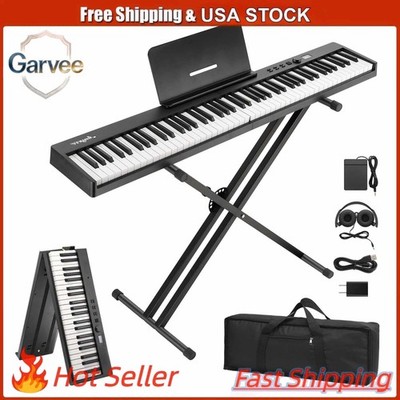 88 Key Foldable Portable Piano, Lightweight Travel Keyboard for Student Beginner