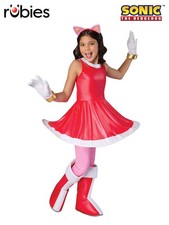 Sonic The Hedgehog Amy Rose Deluxe Girls Costume - 8-10 Years - Rubies Deerfield