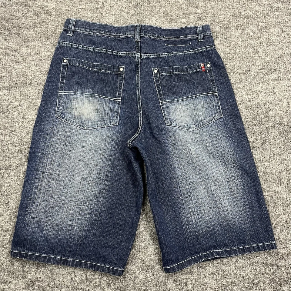 Pantalones Cortos Southpole Rojo Pestaña Para Hombres 40 Azul Denim Jeans Sueltos Hip Hop Rap Patinador Foto 3 de 4