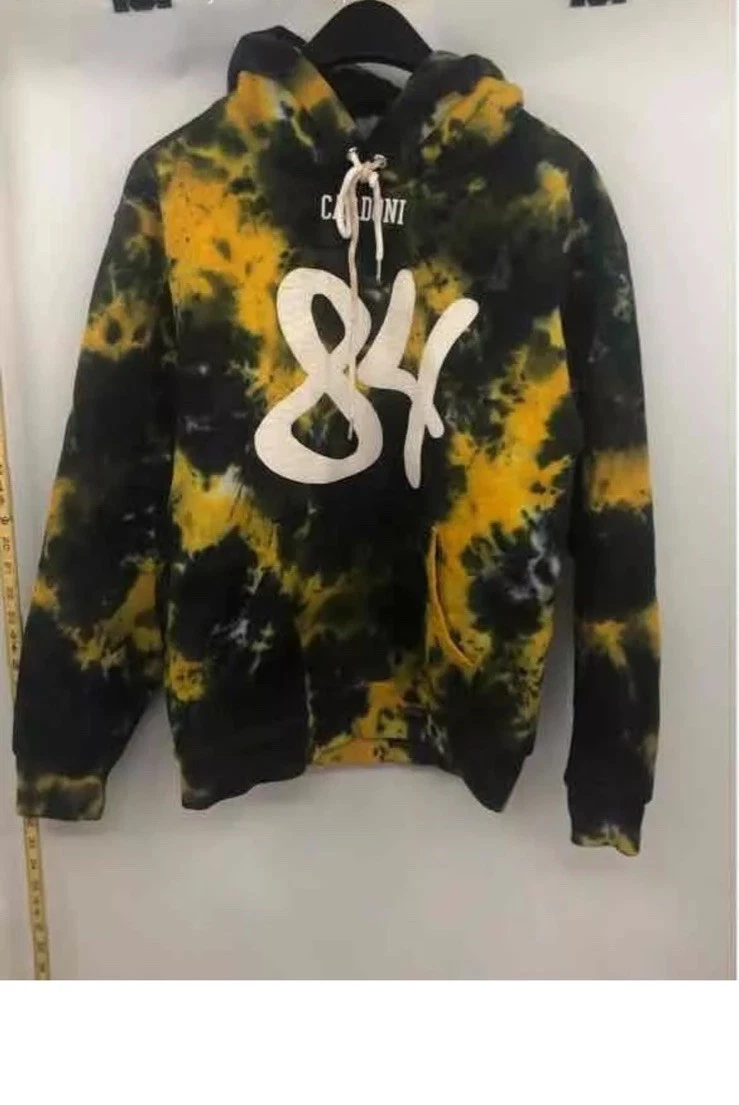 Pull à capuche neuf Cardoni Supreme Tie Dye peau de serpent texte poche avant M