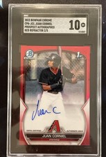 Juan Corniel 2023 Bowman Chrome 1st Auto Red /5 SGC 10 Diamondbacks CPA-JCL
