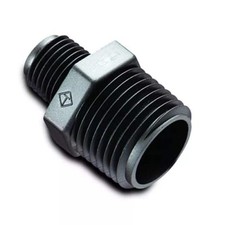 1/4" NPT x 1/8" NPT Black HDPE Nipple 62079