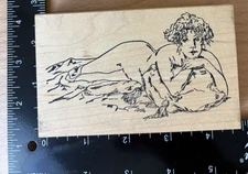 Just For Fun - Wood Rubber Stamps - Woman Reclined