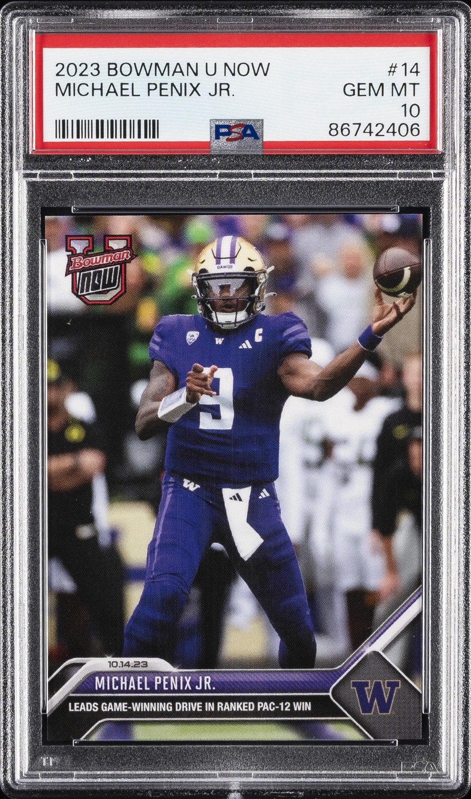 2023 BOWMAN U NOW #14 MICHAEL PENIX JR. PSA 10