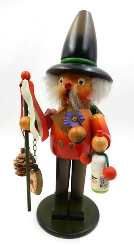 VINTAGE ERZGEBIRGE GERMAN HANDMADE WOOD SMOKER WOODSMAN INCENSE FIGURE
