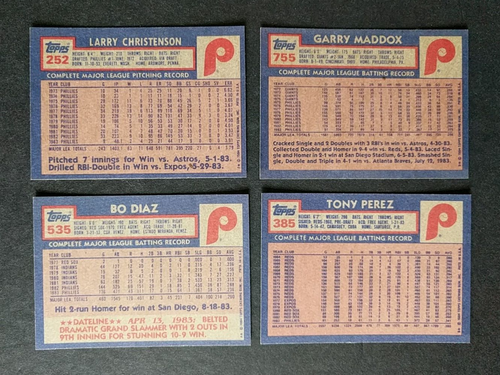 1984 Topps PHILADELPHIA PHILLIES ~ 41 Card Team Set - Picture 18 of 18