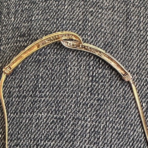 10k Gelb & Weißgold Diamant Collier sehr 80’er Jahre! - Bild 3 von 9