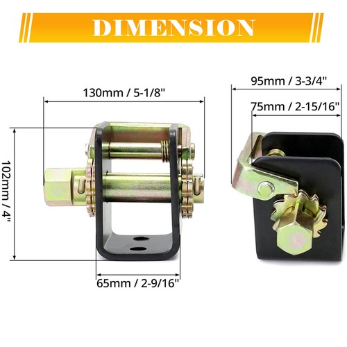 2X Tow Dolly Car Lashing Winch 2" Truck Rack Tie Down Strap Ratchet Left & Right - 第 2/12 張圖片