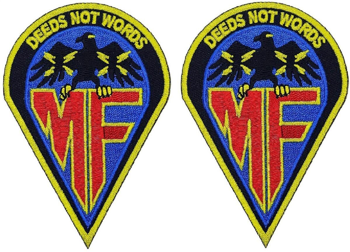 Megaforce Deeds Not Words Embroidered Patch || 2PC Iron on or Sew on 4"x3"