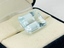 Large Natural 22 Carat Light Blue Aquamarine Emerald Cut Pendant Ring - Loose