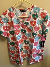 Women  s Cassandra O Holiday Scrub Top NWT Size Medium
