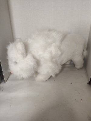 Vtg.  Diamond Plush Toys Realistic Buffalo/Bison Fluffy White Color 24'' Plush!
