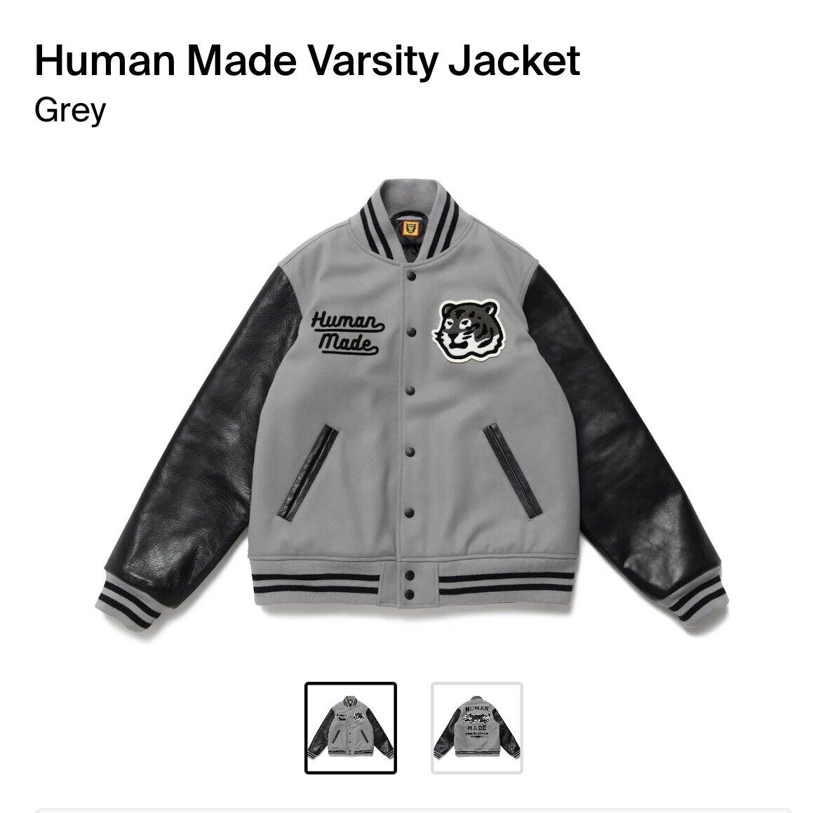 Human Made varsity jacket grey | eBay Human Made varsity jacket grey | eBay