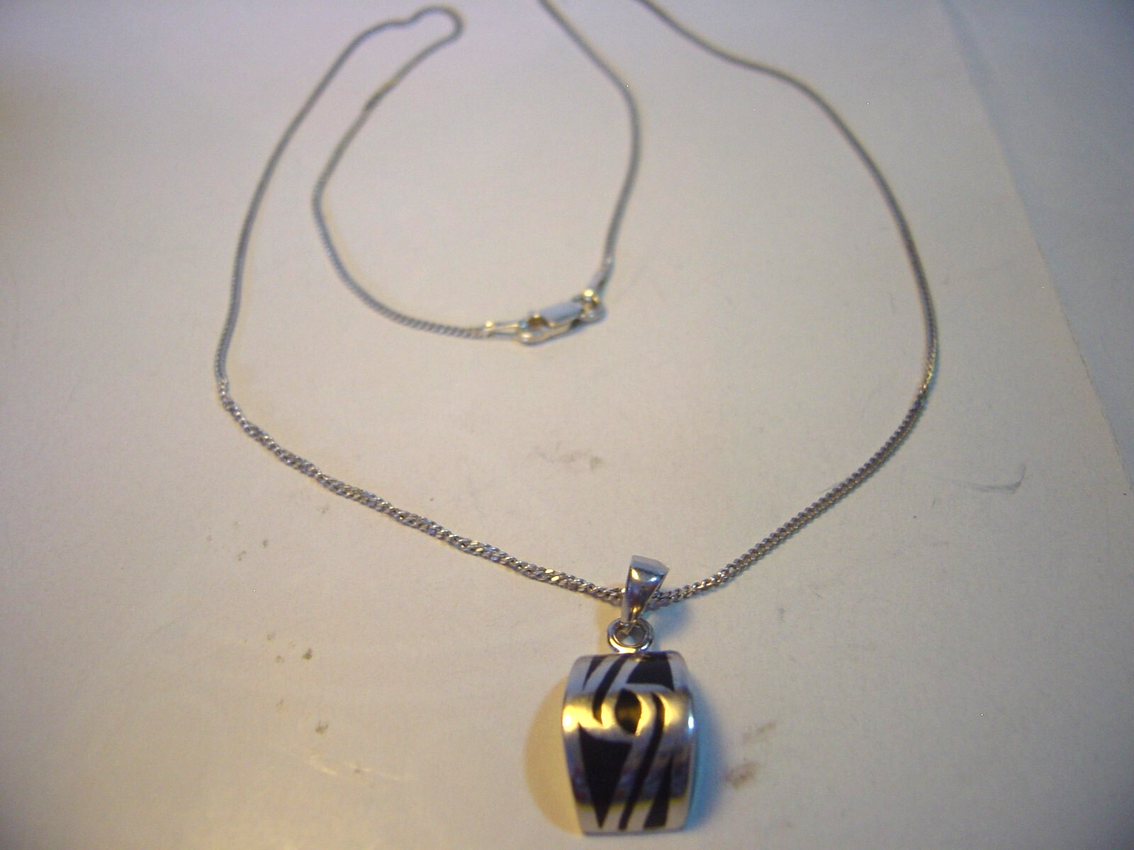 Solid Silver 18" Necklace with Stunning unusual h… - image 5