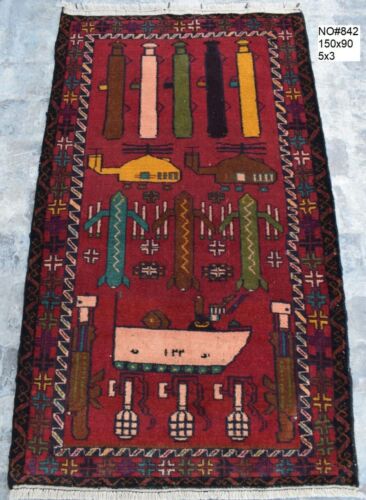 Hand Made Afghan  Rug Size 150 cm x 90 cm - Picture 1 of 1