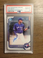 2022 Bowman Chrome Luis Meza Prospect Auto #LM PSA 10 GEM MT Blue Jays