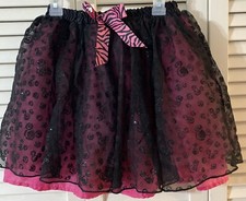 Disney Parks Authentic Girls Size L Tutu Skirt Pink And Black Hidden Mickey