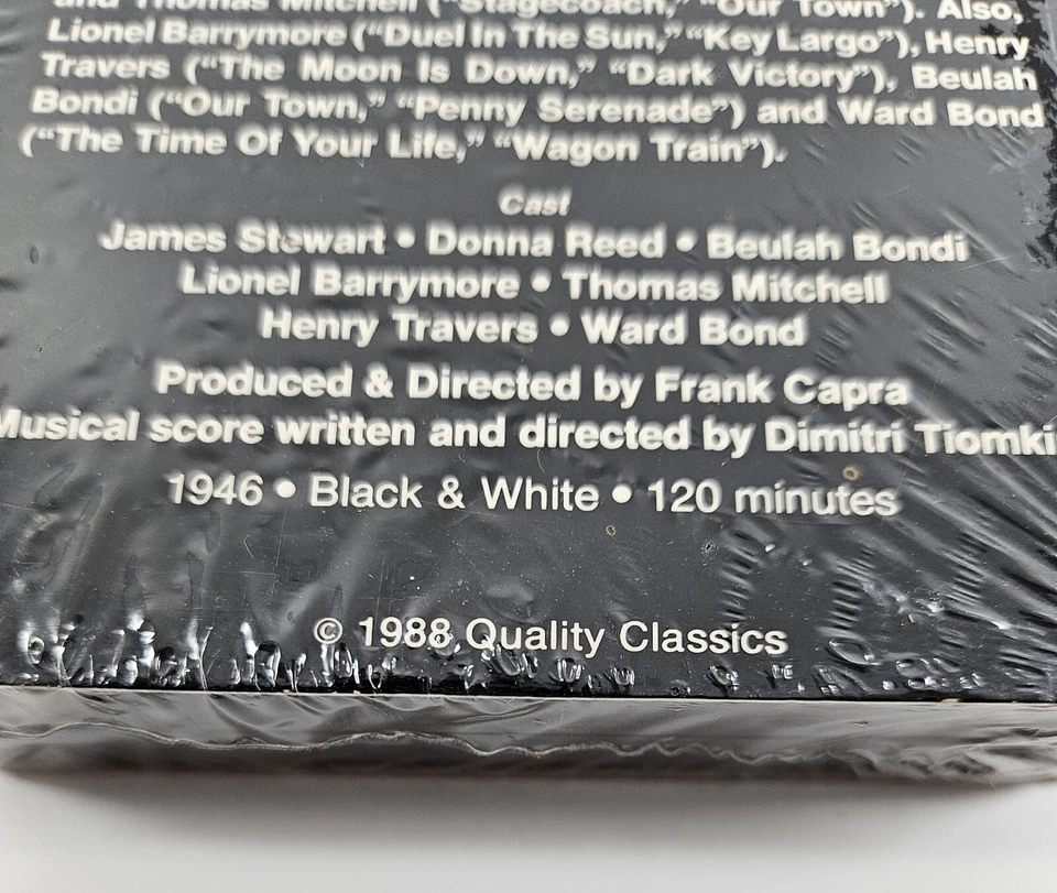 It's a Wonderful Life VHS 1988 Black and White Quality Classics RARE - Image 3 of 4