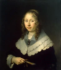 Oil painting govert teunisz flinck - Portrait of a Woman noble lady in ancient