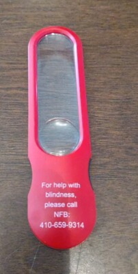 Portable Red Lighted Magnifier For Visually Impaired - NFB Assistance Info. MAH