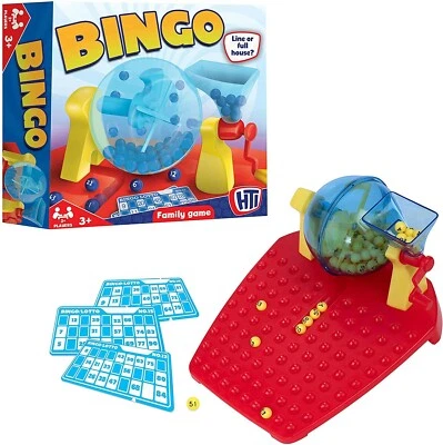 HTI Classic Bingo Game Family Fun Kids Bingo Balls Dispenser + Bingo Cards Toys Gift