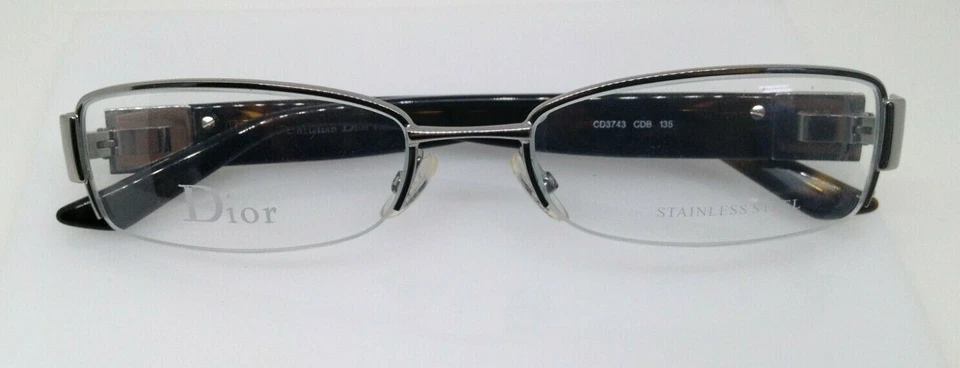 迪奥 CD3743 银色 CDB 半边缘金属眼镜框 53-18-135 *SD* — 第 4/4 张图片