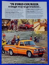 1978 FORD COURIER ORIGINAL COLOR PRINT AD "A TOUGH WAY TO GO TRUCKIN" SHIPS FREE