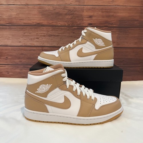 Air Jordan 1 Mid Tan Gum Men\u0026#039;s Classic Basketball Sneakers 554724-271  | eBay