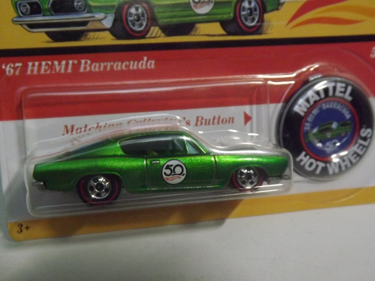 2018 Hotwheels Green '67 Hemi Barracuda 50th Anniversary 1/64