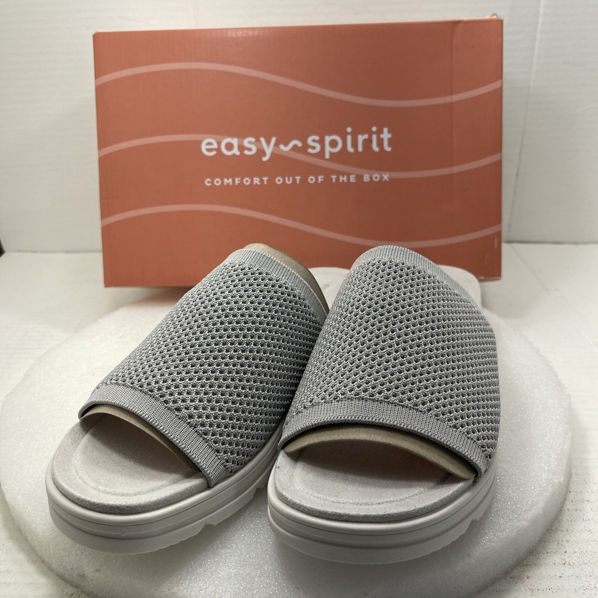 Easy Spirit Siena Casual Slip-on Sandals, Light Gray, Women Size