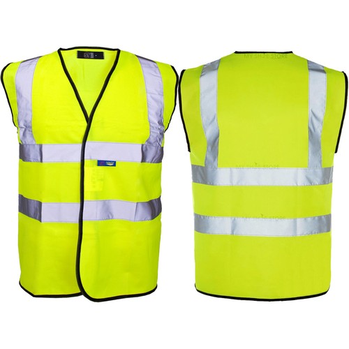 MULTI PACK HI VIZ VIS VISIBILITY SECURITY WORK CONTRACTOR VEST WAISTCOAT JACKET - Picture 3 of 5