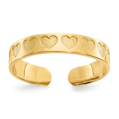 Zehenring 14 Karat Gelbgold strukturiert Herz
