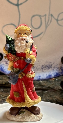 Hand Painted 5" Old World SANTA holding Toy Bag & Bells Figurine - Picture 11 of 11