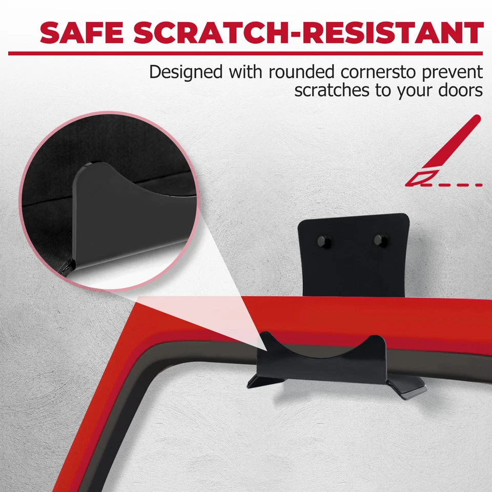 Perchas de almacenamiento de puerta de montaje en pared de 65 lb para Jeep Wrangler 1956-2024 TJ JK JL JT Foto 4 de 4