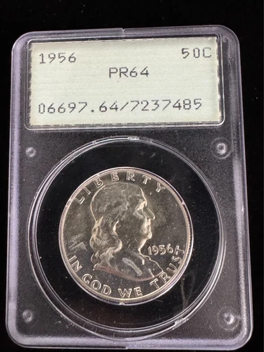 PCGS PR64 1956 Franklin Half Dollar Type 2 OGH Rattler PF Proof