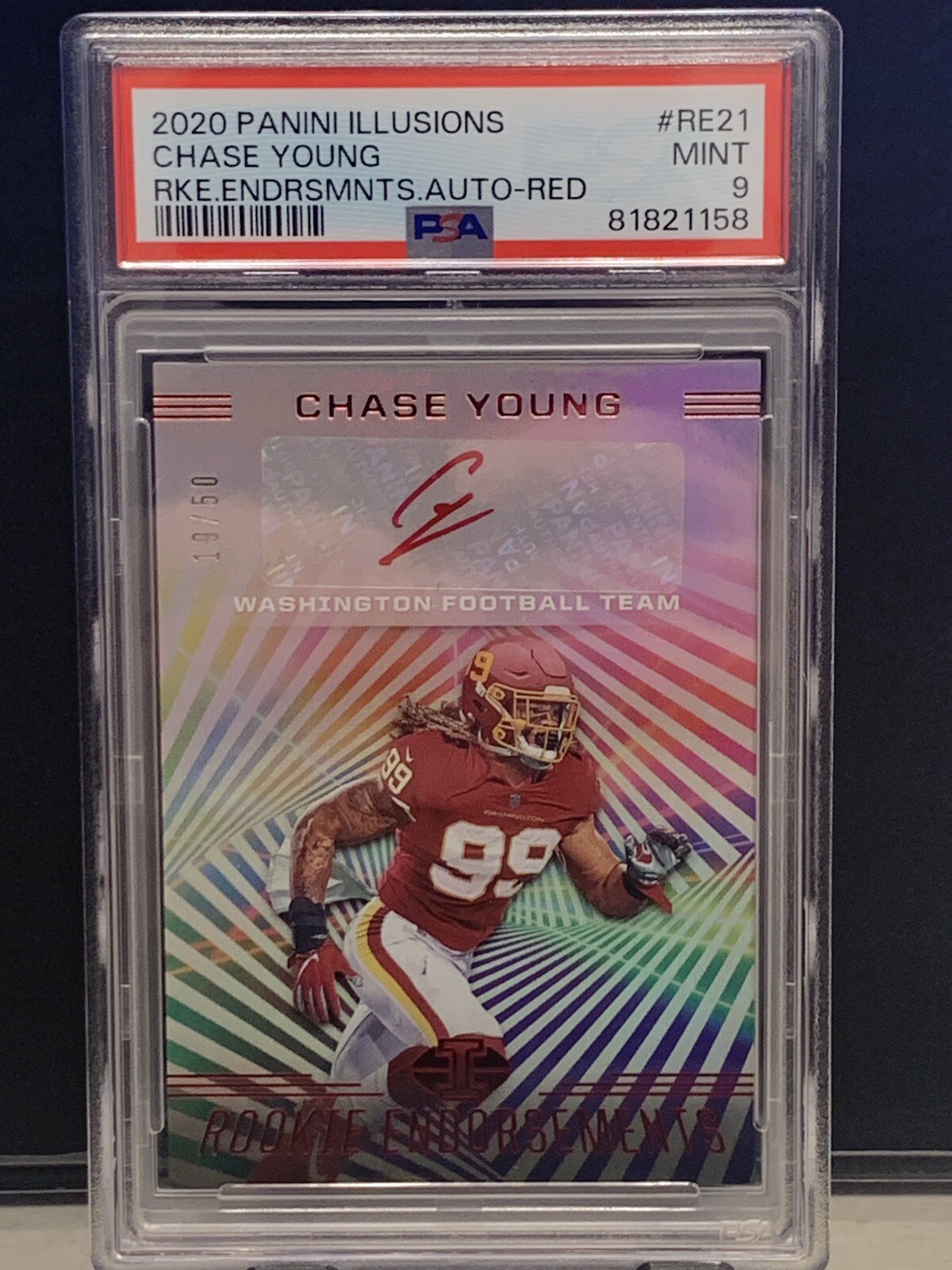 Chase Young Panini Illusions Rookie Endorsements Autographs #RE21 Red
