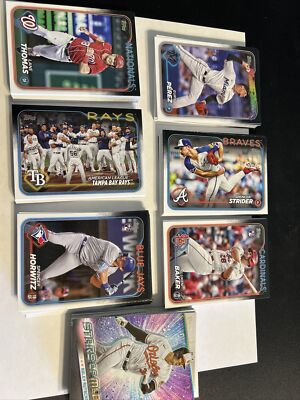 2024 topps series 1 - 175 Card Lot- Randoms With Rookies, Inserts, Retail, Foil