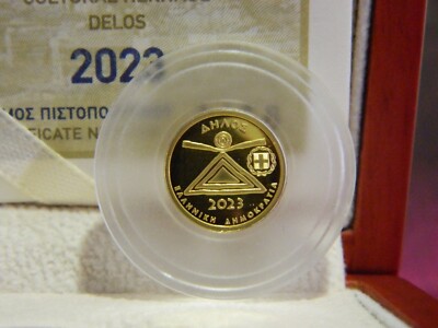 Greece, 2023, Proof, Delos,  Island of Apollo & Artemis, 50 Euro Gold Coin
