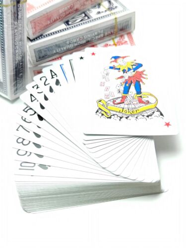 Confezione da 2 carte da gioco mazzo tradizionale rivestito in plastica gioco di poker professionale rosso - Foto 1 di 5