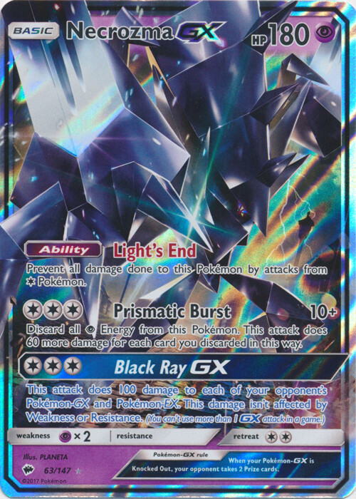 Necrozma-GX - 63/147 Ultra Rare Burning Shadows NM Pokemon TCG