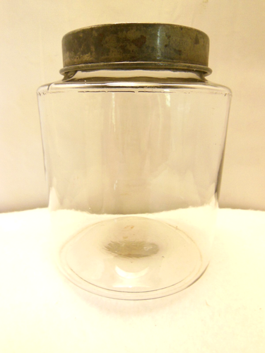 ANTIKES 6 3/4" H, 5 1/4" D - KURZES MUNDGEBLASENES GLAS APOTHEKER SPEISEKAMMERGLAS (1860 - 85) - Bild 11 von 11