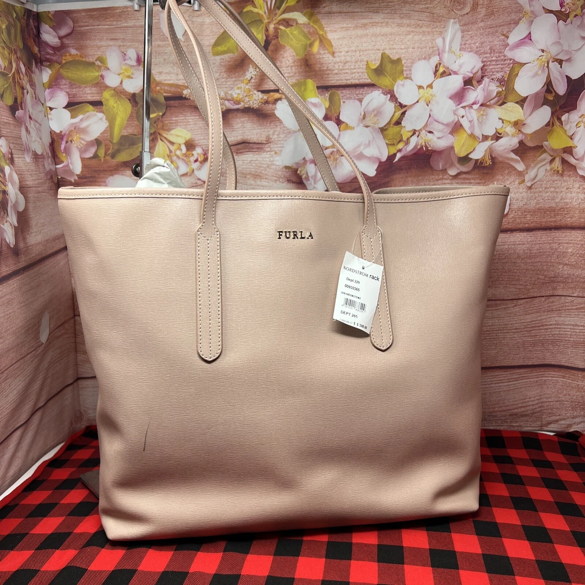 Bags, Furla Ariana Saffiano Tan Tote Shopper