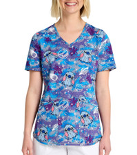 NWT Women's Disney Lilo and Stitch Scrub Top Shirt XS S Small Shirt Medical NEW