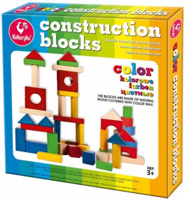 Kukuryku construction blocks farbige Bauklötze aus Holz 29 Teile ab 3 Jahre