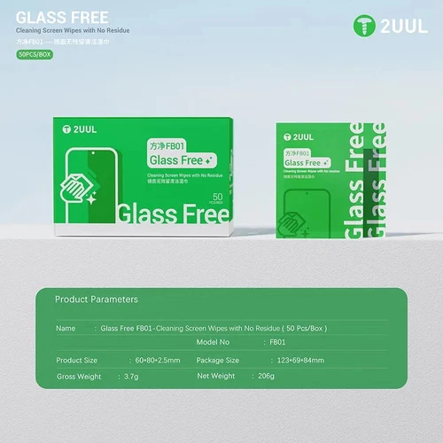 2UUL FB01 Glass Free Cleaning Screen Wipes with No Residue LCD Screen Dust Wiper