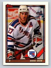 David Shaw 1991-92 Topps #306 New York Rangers