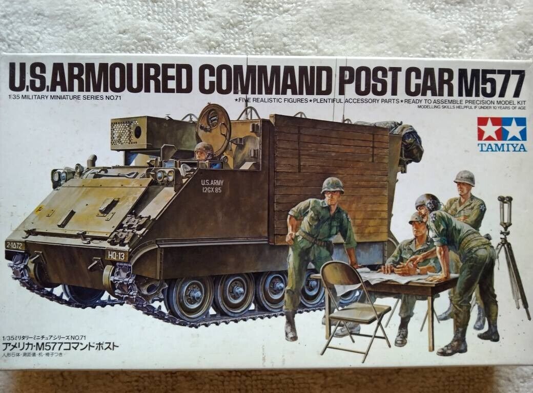 Rare Tamiya Kit, U.S. Armoured Command Post Car M577, 1/35 Rare Tamiya Kit, U.S. Armoured Command Post Car M577, 1/35