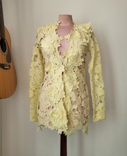 Missguided Lace Openwork Jacket Yellow 0 Unlined