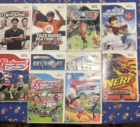 Lot Of 10 NES Nintendo Wii Video Games Complete CIB + Manuals Tested Nerf Golf