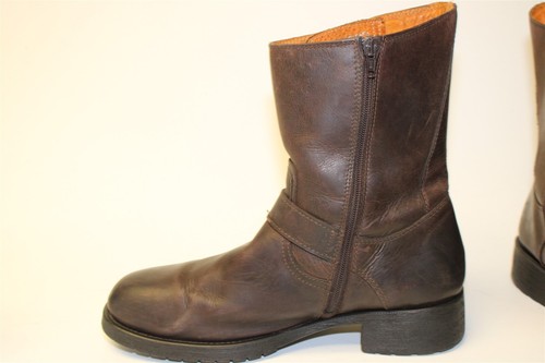 Aldo Mens 43 10 Brown Leather Zip Up Engineer Biker Boots - Imagen 10 de 24